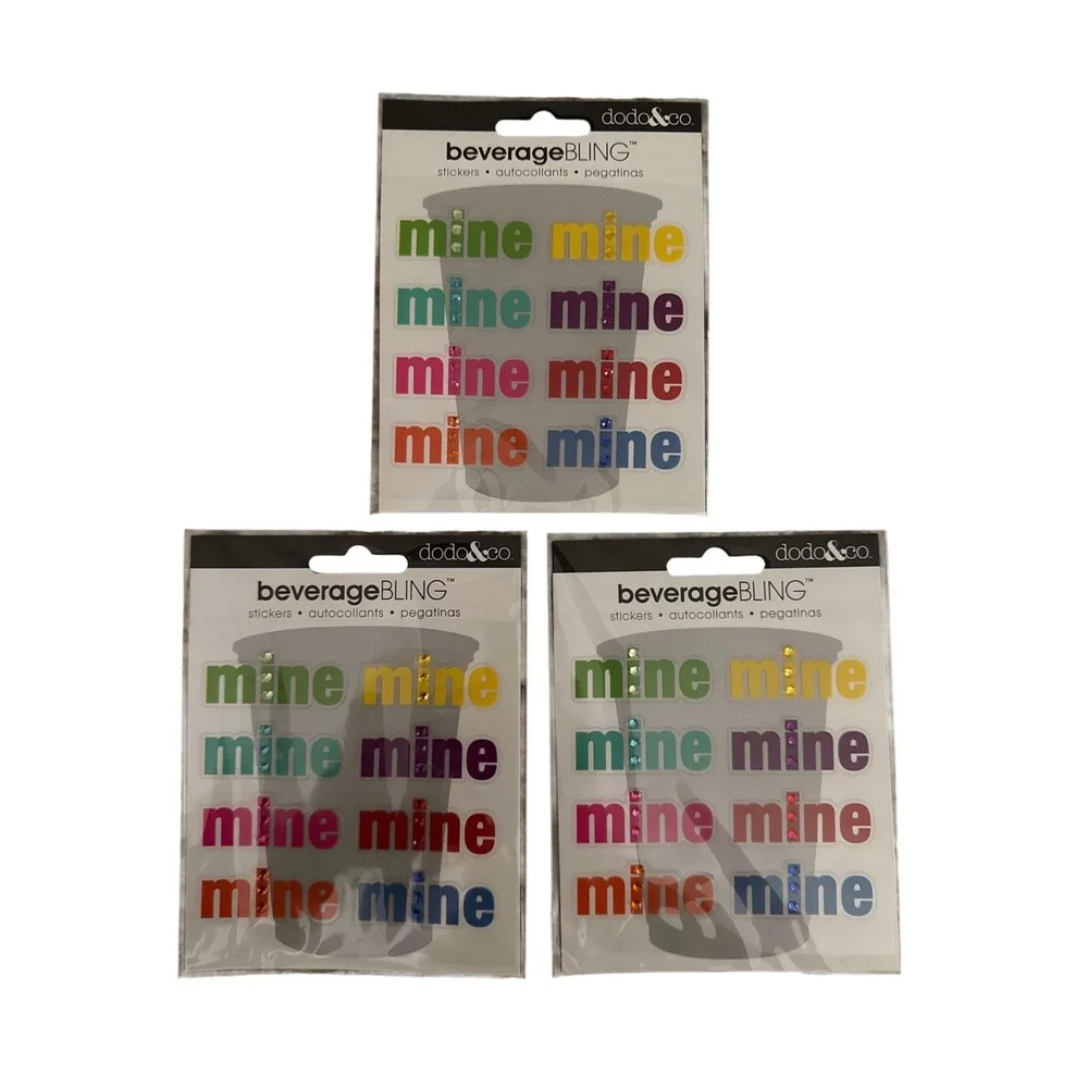 Dodo‎ & Co Beverage Bling Mine Drink Marker Stickers Rhinestone 3 Packs BB-02